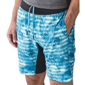 Lululemon T.H.E Short tidal stripe lined 9” size large